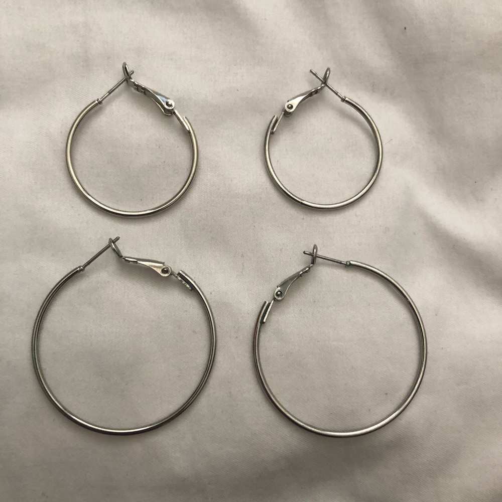 Two size hoop earrings